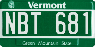 VT license plate NBT681