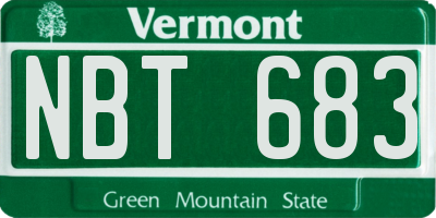 VT license plate NBT683