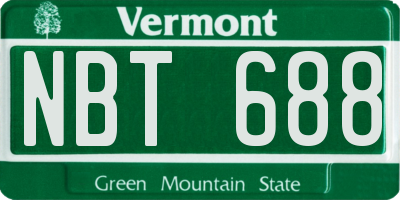 VT license plate NBT688