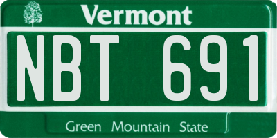 VT license plate NBT691