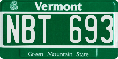 VT license plate NBT693