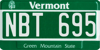 VT license plate NBT695