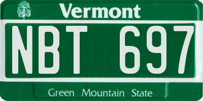 VT license plate NBT697