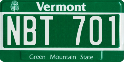 VT license plate NBT701