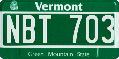VT license plate NBT703