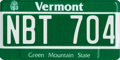 VT license plate NBT704