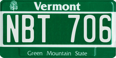 VT license plate NBT706