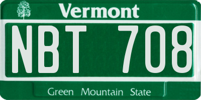 VT license plate NBT708