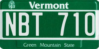 VT license plate NBT710
