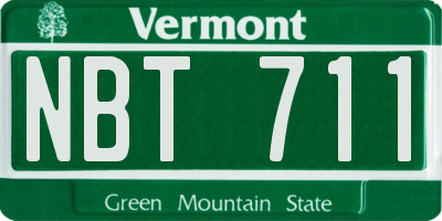 VT license plate NBT711
