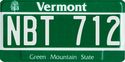 VT license plate NBT712