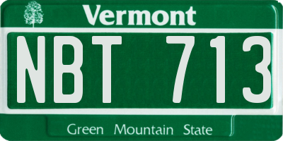 VT license plate NBT713