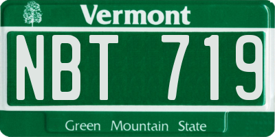 VT license plate NBT719
