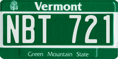 VT license plate NBT721