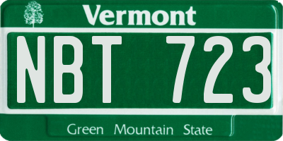 VT license plate NBT723