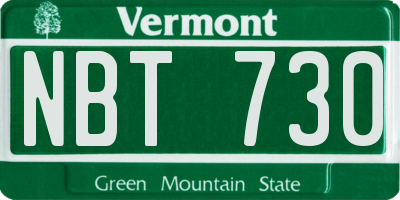 VT license plate NBT730