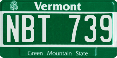 VT license plate NBT739