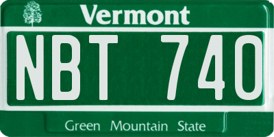VT license plate NBT740