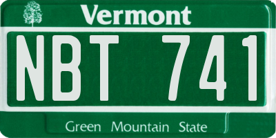 VT license plate NBT741
