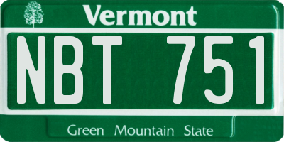 VT license plate NBT751