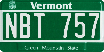 VT license plate NBT757