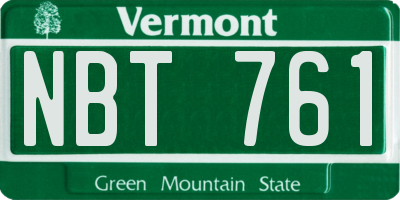 VT license plate NBT761