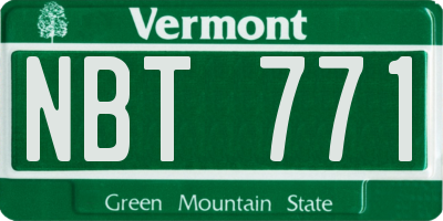 VT license plate NBT771