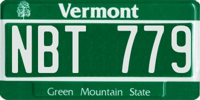 VT license plate NBT779