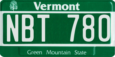 VT license plate NBT780