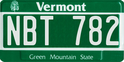 VT license plate NBT782