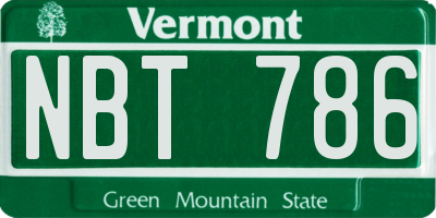 VT license plate NBT786