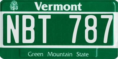 VT license plate NBT787