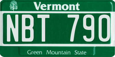 VT license plate NBT790