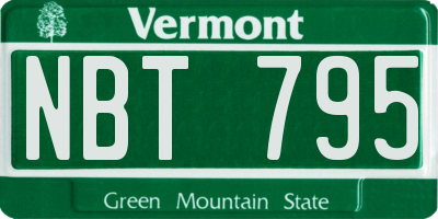 VT license plate NBT795