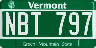 VT license plate NBT797