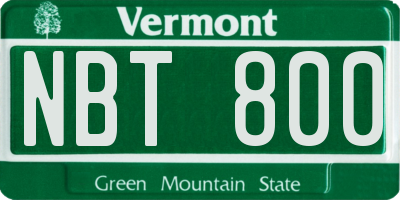 VT license plate NBT800