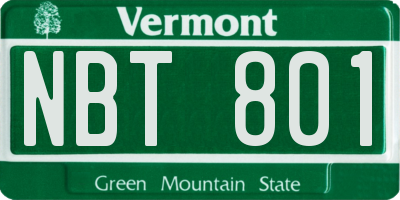 VT license plate NBT801
