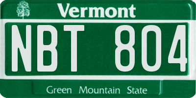 VT license plate NBT804