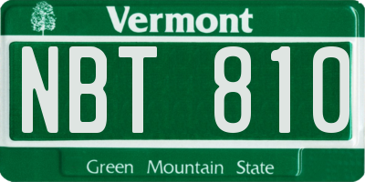 VT license plate NBT810