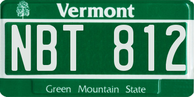 VT license plate NBT812