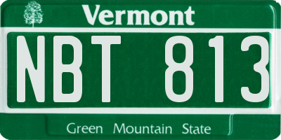 VT license plate NBT813