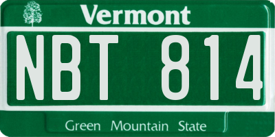 VT license plate NBT814