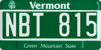 VT license plate NBT815