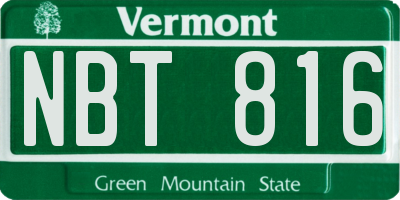 VT license plate NBT816