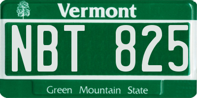VT license plate NBT825