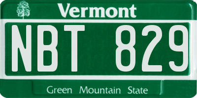 VT license plate NBT829
