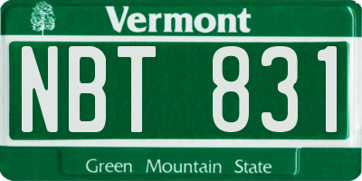 VT license plate NBT831