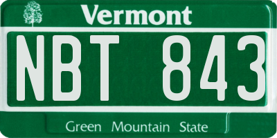VT license plate NBT843