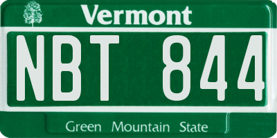 VT license plate NBT844