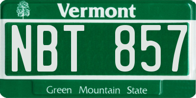 VT license plate NBT857